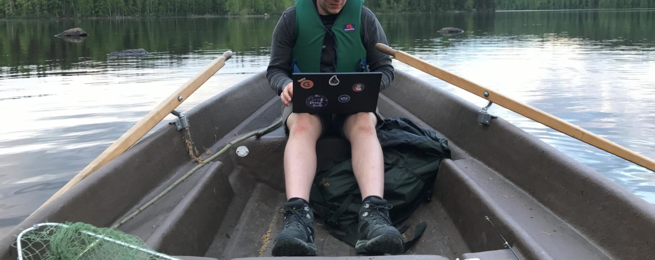 coding in a boat