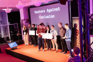 The top three teams in Hackers Against Exclusion challenge (Image by Vedran Brnjetic)