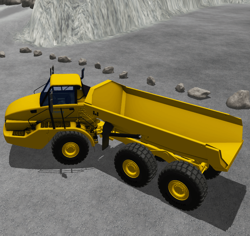 Dumper truck on a quarry environment